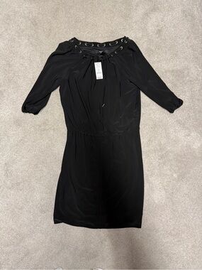 Black Women’s Dress with Eyelet Detail